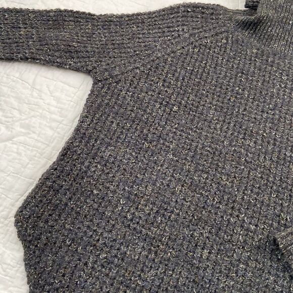Free People Knit Wool Blend  Black Turtleneck Sweater size Medium - Picture 4 of 9